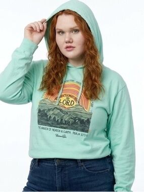 Blessed Girl Mint Green Hoodie Psalm 121 ChristianGraphic TopMedium Faith Based